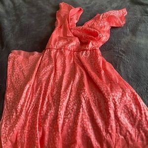 Beautiful silky satin-like coral Dress